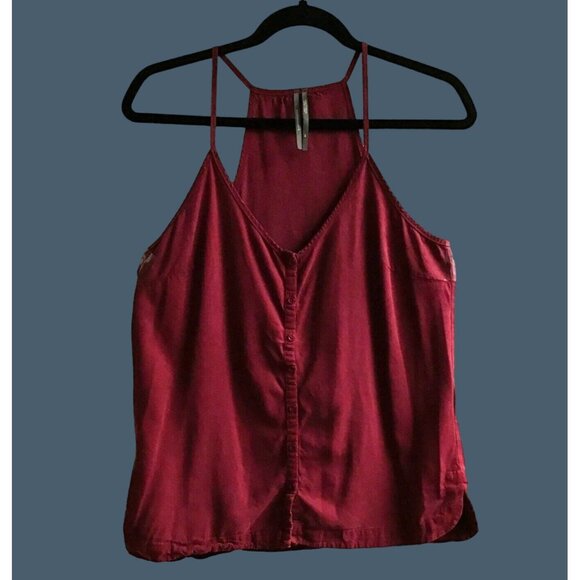 ANTHROPOLOGIE - WOMEN FRONT BUTTON CLOSURE SOLID HOLTER TANK TOP SIZE X- SMALL - Picture 2 of 8